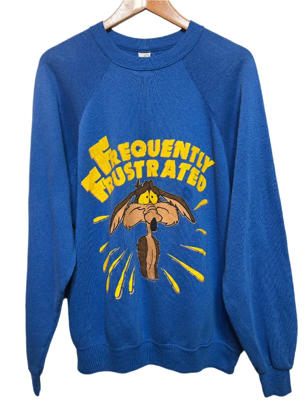 Season Finale Sale loose fit athletic hoodieLooney Tunes Mens Blue Sweatshirt (Size XL)