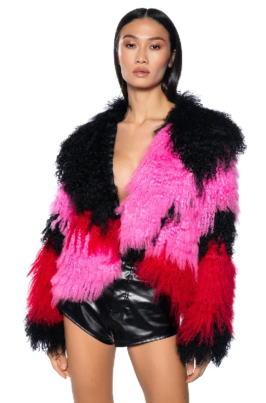 Daily Specials fashionable outerwearMY BEYDAY COLORFUL REAL MOHAIR JACKET