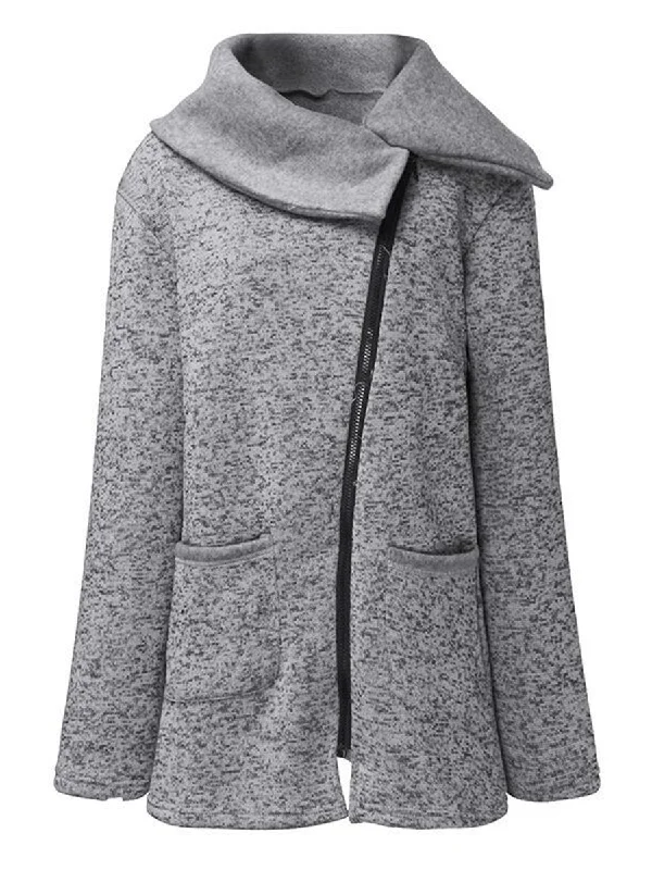 Reduced Prices warm jacketWarm Side Zipper Solid Color Windbreaker Jacket