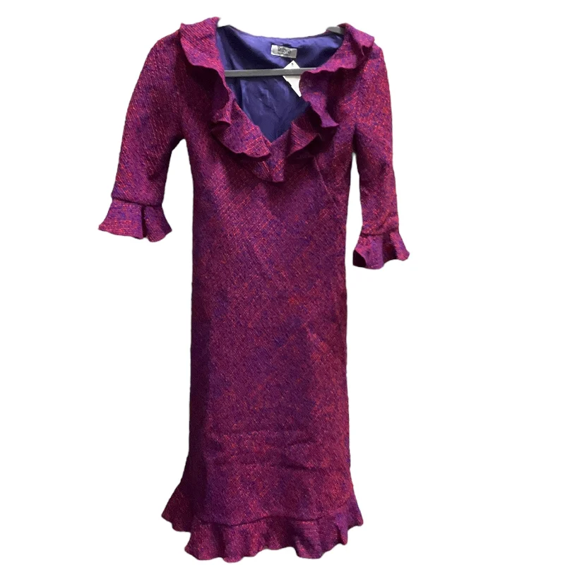 v-neck dressDress Luxury Designer By Moschino In Purple & Red, Size: 8