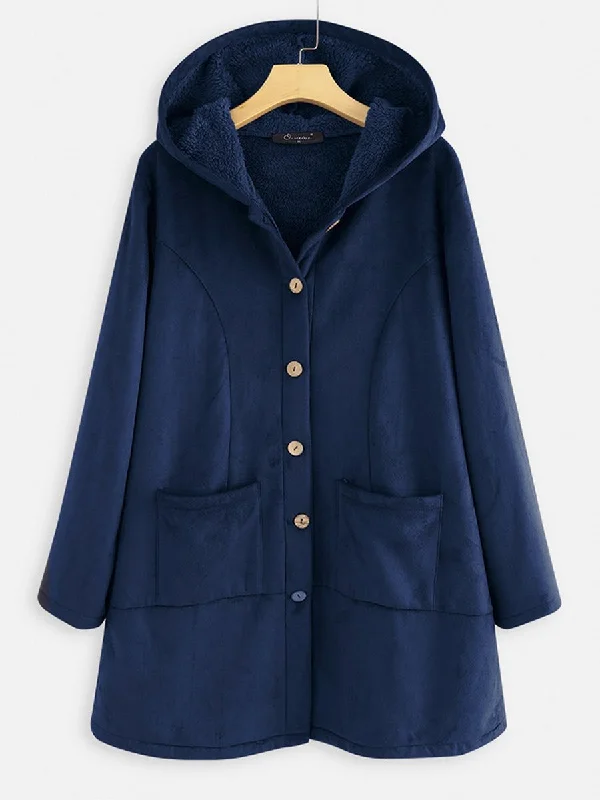 Weekend Special cozy winter coatAutumn and Winter Pocket Cotton Clothing Moccasin Shirt Button Coat
