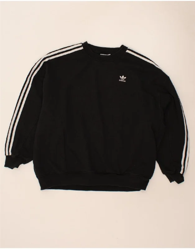 Quick Sale ADIDAS Womens Oversized Sweatshirt Jumper UK 8/10 Small Black Cotton