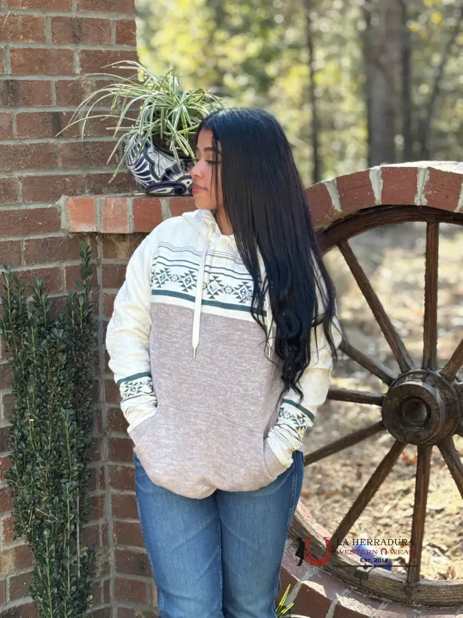 Hurry In HOOEY WOMENS "JIMMY" GREY /WHITE HOODY