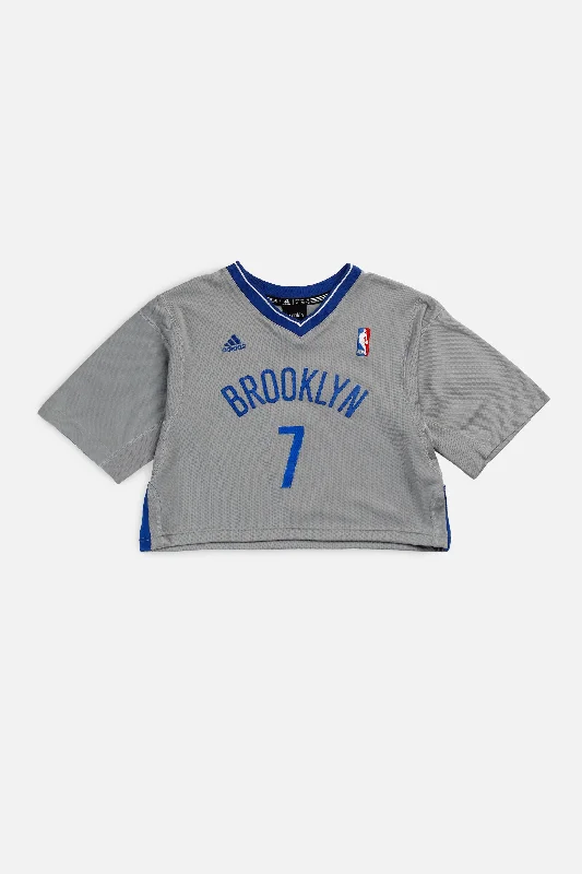 Sale Event stylish sports hoodieRework Brooklyn Nets NBA Crop Jersey - S