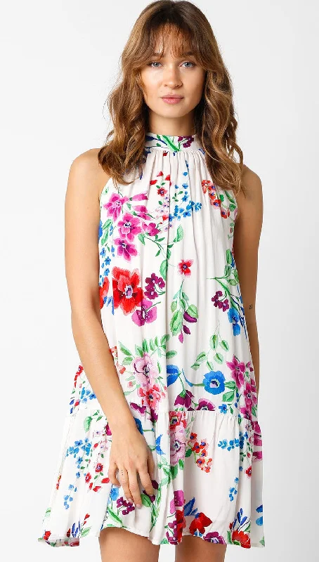 Best Bargains flowy dressMulticolor Floral Back Cutout Mini Dress