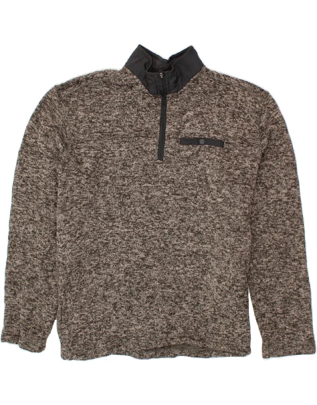 Can't Miss EDDIE BAUER Mens Zip Neck Sweatshirt Jumper XL Grey Polyester