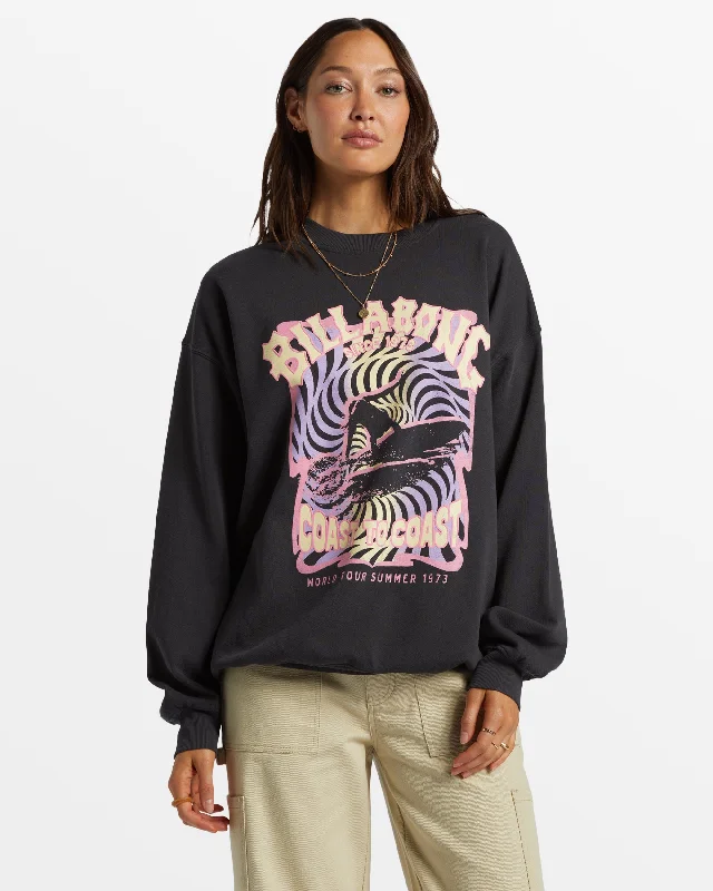 Exclusive Offers Ride In Oversized Crewneck Sweatshirt - Black Sands
