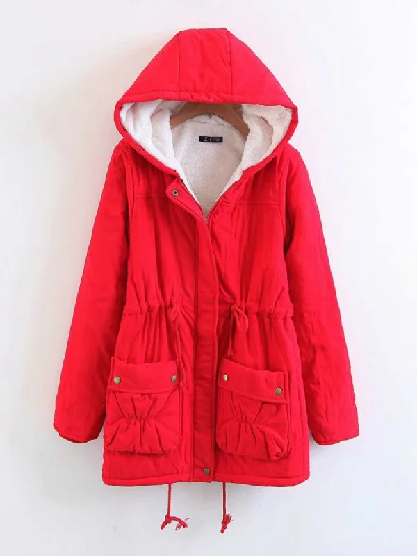 Deal Dash tailored blazer coatHooded Pocket Cotton Lining Coat