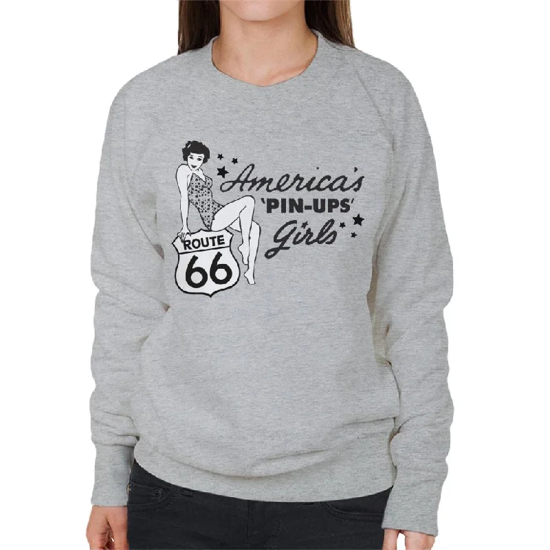 comfortable athletic sweatshirtRoute 66 Americas Pin Ups Women's Sweatshirt