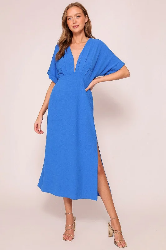 Unbeatable Prices casual slip dressBlue Airy Midi Dress