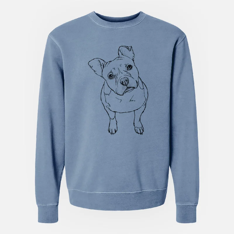 Instant Discount fashion sportswear hoodieDoodled Koda Bear the Pitbull Mix - Unisex Pigment Dyed Crew Sweatshirt
