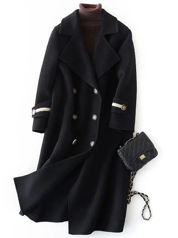Midnight Madness comfortable winter coatLong Woolen Solid Color Warm Coat
