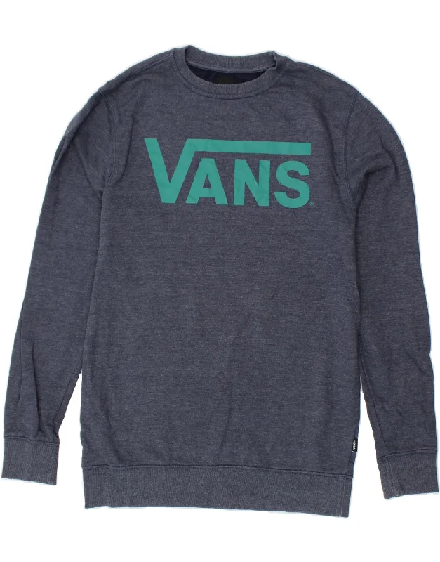 Online Specials VANS Mens Graphic Sweatshirt Jumper Medium Navy Blue Cotton