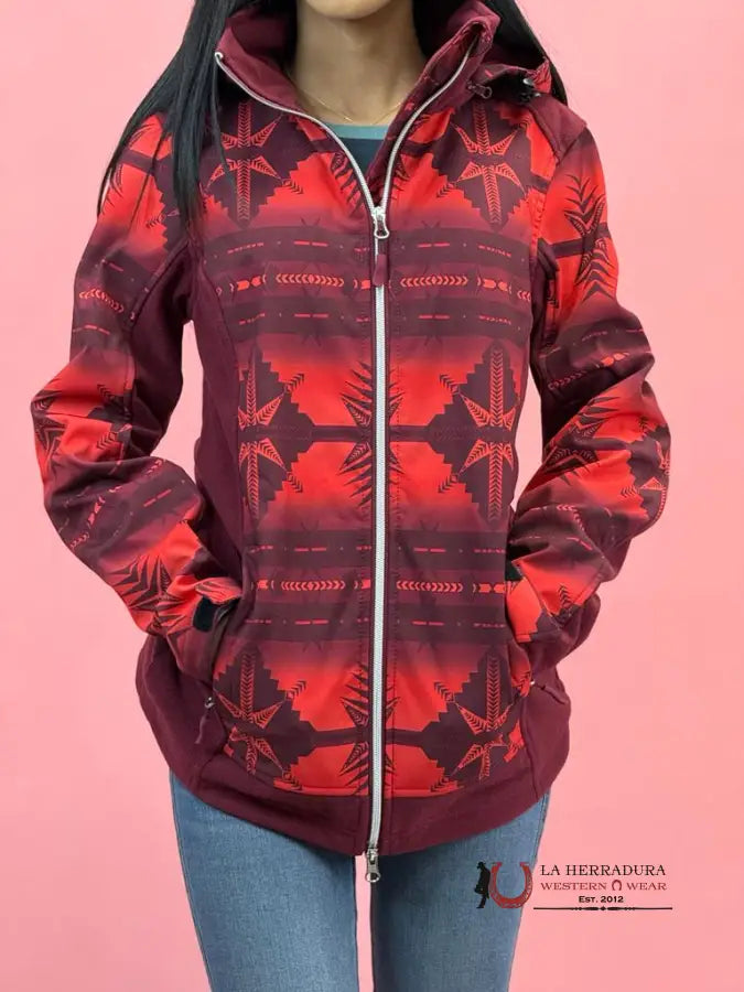 Huge Savings Womens Panhandle Printed Aztec Softshell Jacket Fuchsia