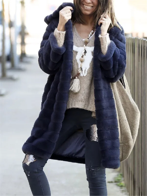 New Markdowns wool-blend coatBlue Long Sleeve Cotton Coat
