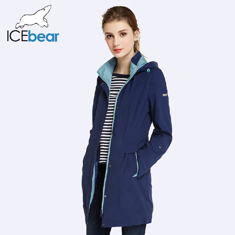 premium puffer coatICEbear 2018 Womens Coat High Quality Autumn And Spring Long Trench Coat For Women Windbreaker Hat Detachable 17G116D