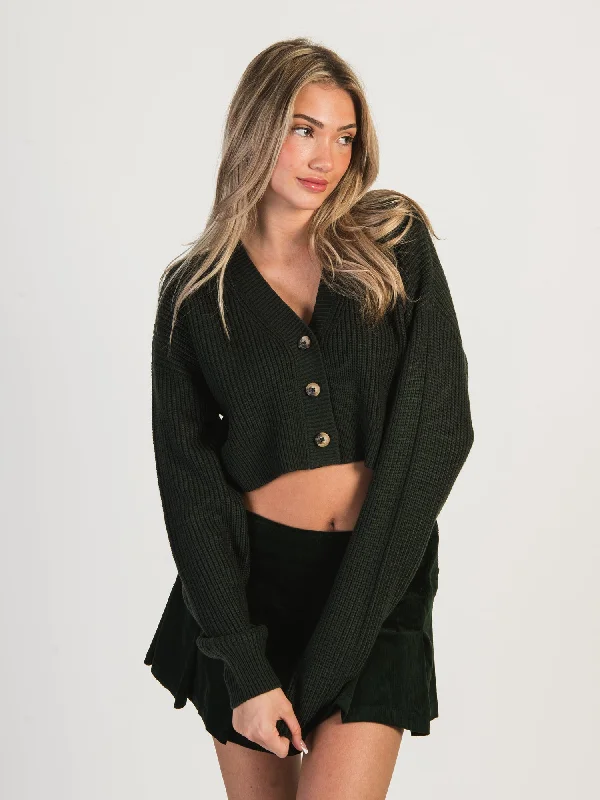 Buy More, Save More HARLOW KIMMY CROPPED CARDI - FOREST