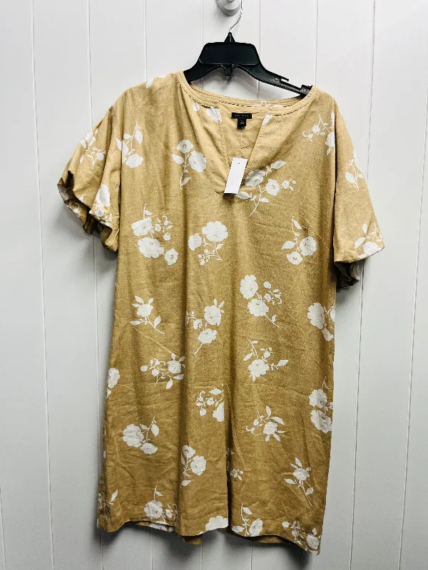 Warehouse Sale puff sleeve dressDress Casual Short By Ann Taylor In Tan & White, Size: S Warehouse Sale puff sleeve dressDress Casual Short By Ann Taylor In Tan & White, Size: S