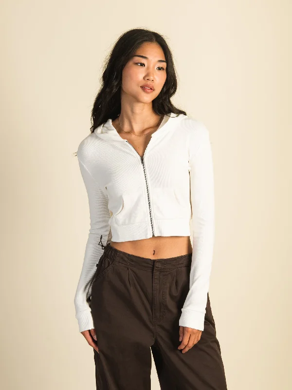 Reduced Prices HARLOW ELLIE RIBBED ZIP UP - CREAM