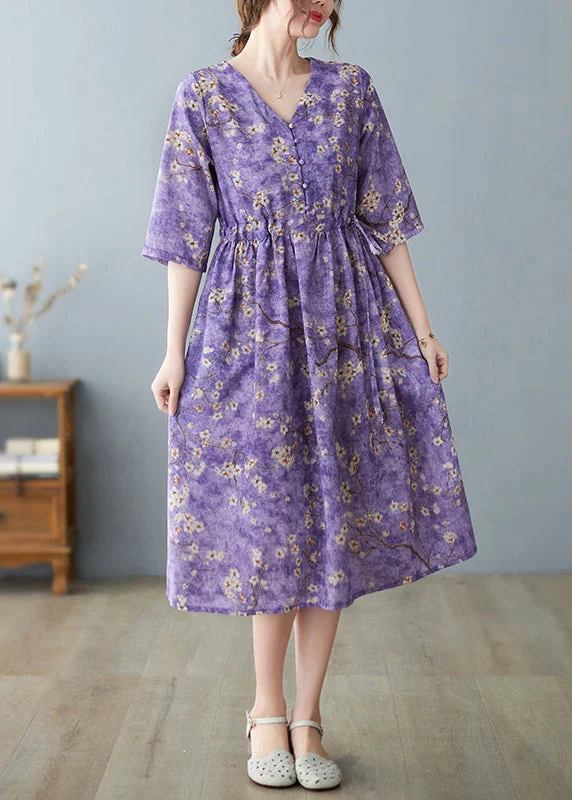 Referral Discount sleek midi dressFashion Purple V Neck drawstring Print Long Dresses Half Sleeve Referral Discount sleek midi dressFashion Purple V Neck drawstring Print Long Dresses Half Sleeve