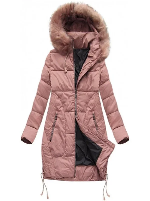 Act Fast urban casual coatSolid Color Hooded Warm Down Coat
