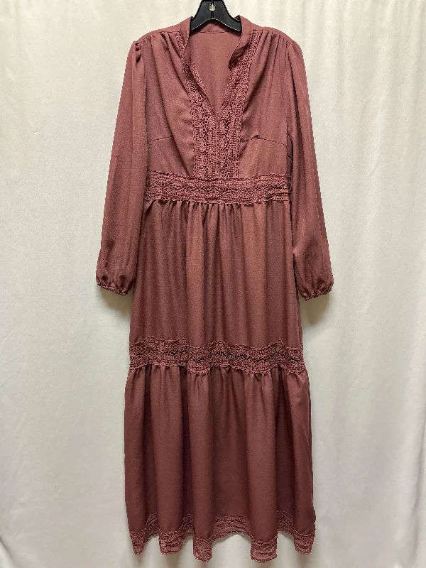 Overstock floral midi dressDress Casual Maxi By Shein In Mauve, Size: Xxl