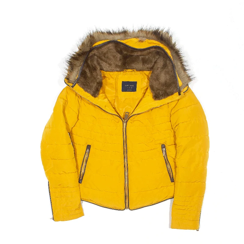 Stock Clearance vintage coatZARA Basic Puffer Jacket Yellow Womens S