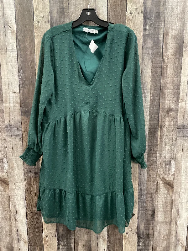 elegant shift dressDress Casual Short By Cme In Green, Size: L