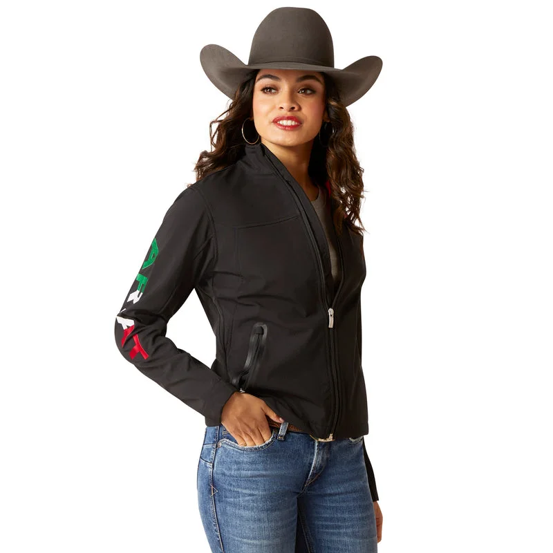 everyday winter coatAriat Women's Classic Team Softshell Brand Jacket, Black/Mexico