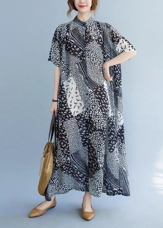 Markdowns flowy maxi dressClassy Black Stand Collar Exra Large Hem Print Shirt Dress Short Sleeve Markdowns flowy maxi dressClassy Black Stand Collar Exra Large Hem Print Shirt Dress Short Sleeve