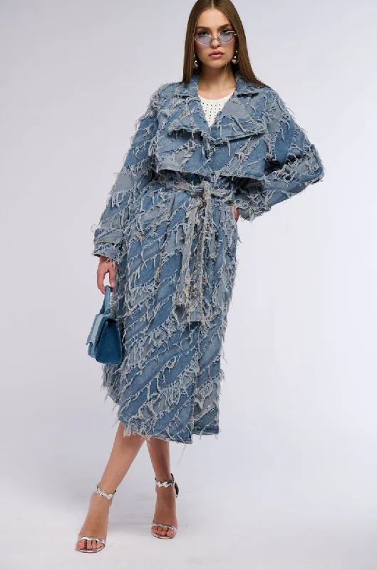 Get It Before It’s Gone windproof jacketHIDDEN HILLS PATCHWORK DENIM TRENCH