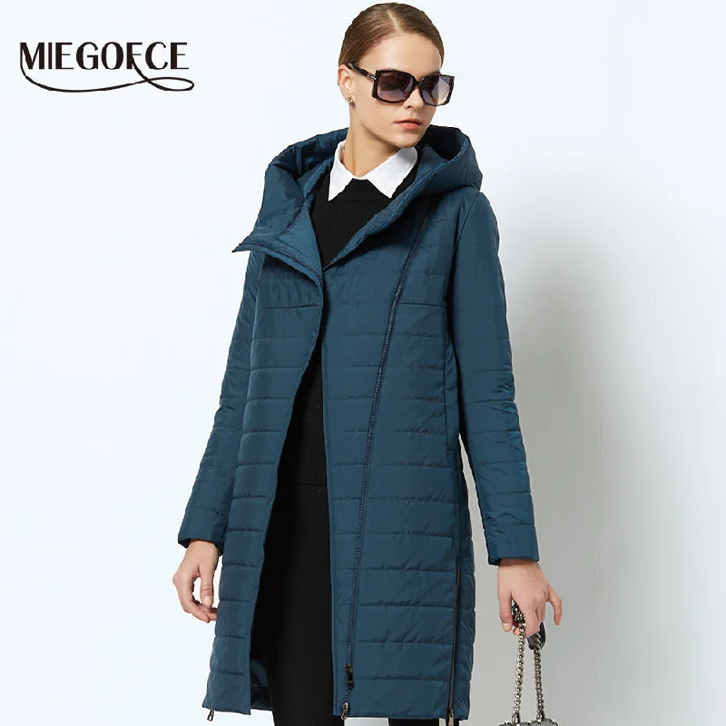 outdoor adventure coat2018MIEGOFCE spring women jacket with a curve zipper women coat high-quality thin cotton padded jacket women's warm parka coat