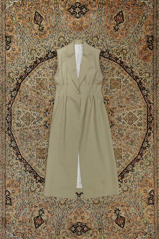 Limited Time retro coatSATORU SASAKI SLEEVELESS TAILORED COAT (GREIGE)