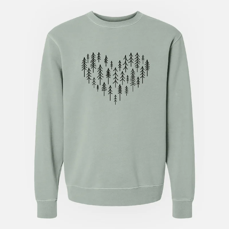 One-DAY Sale premium athletic sweatshirtHeart of Trees - Unisex Pigment Dyed Crew Sweatshirt