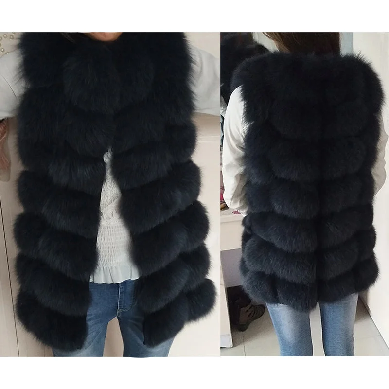 elegant coatNatural Real Fox Fur Vest Jacket Waistcoat Short sleeveless Vestwoman winter warm Natural Fur Vest Real Fur Jacket Fox Fur Coats