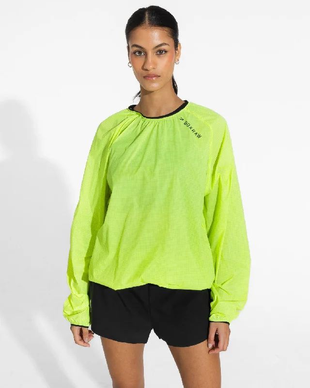 Online Only Genaro Oversized Windbreaker Crew - Neon Yellow
