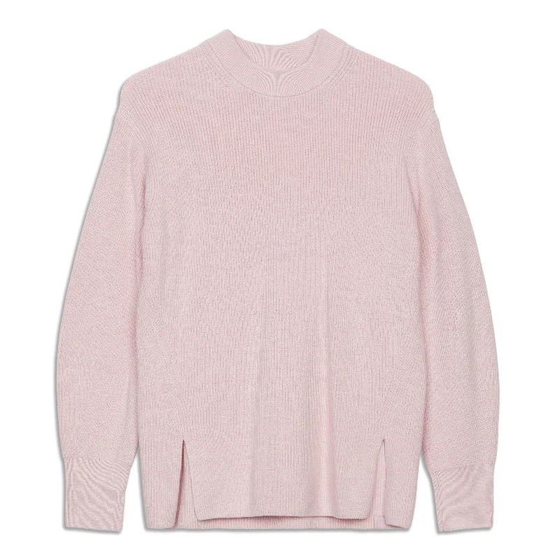 Clearance Items Merino Wool-Blend Ribbed Crewneck Sweater - Resale