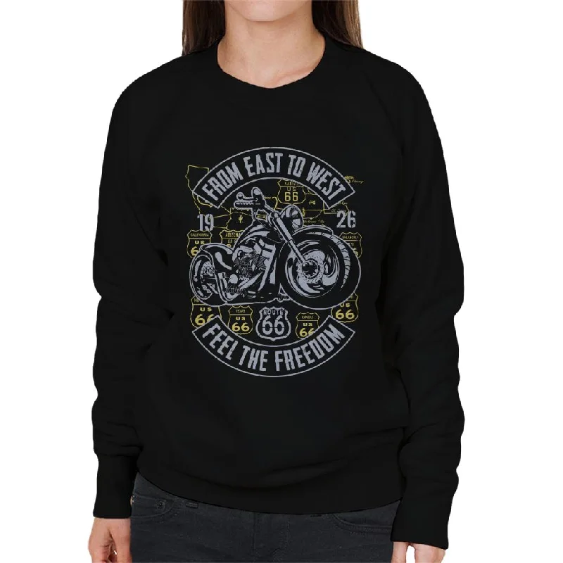 workout-ready hoodieRoute 66 From East To West Biker Women's Sweatshirt