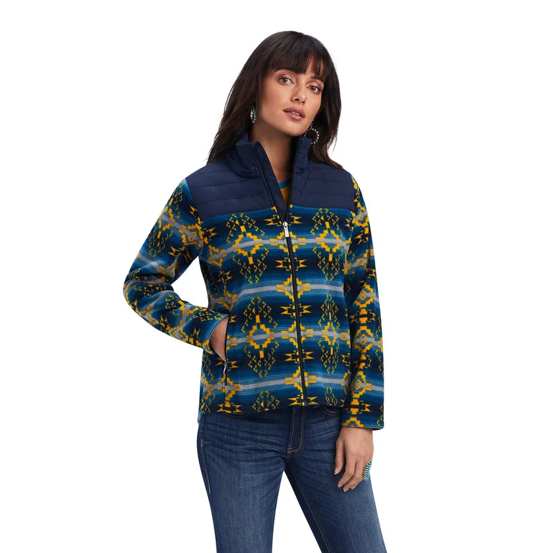 insulated winter jacketAriat Women's Prescott Fleece Jacket Navy Sonoran Print, Navy