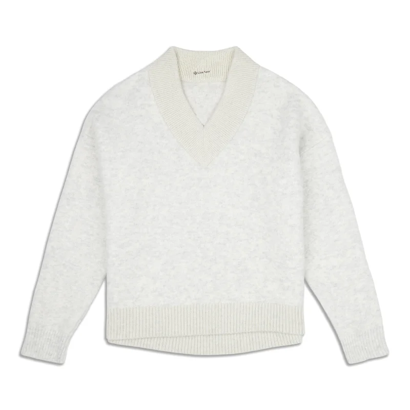 Doorbuster Deal Alpaca Wool-Blend V-Neck Sweater - Resale