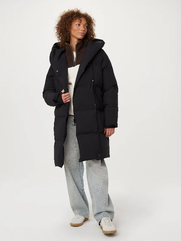 cozy wool-blend coatThe Hygge Puffer Coat in Black