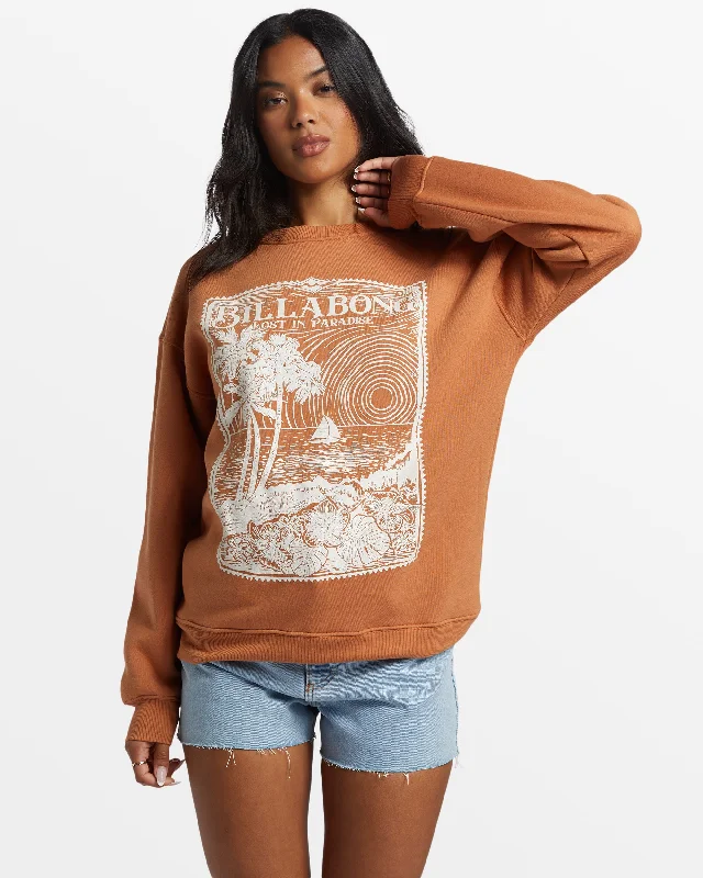 Major Savings Paradise Is Here Crew Neck Sweatshirt - Toffee