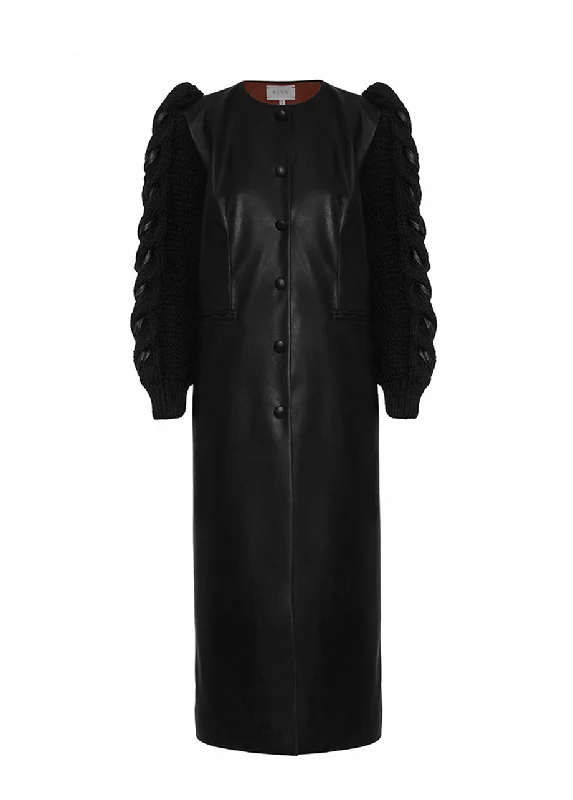 Special Price tailored blazer coatKNITTED SLEEVES STRAIGHT COAT