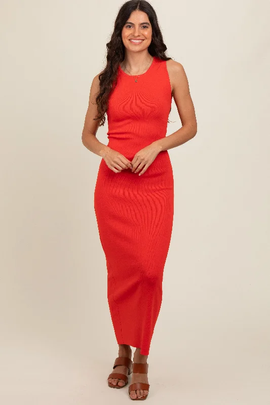Daily Specials sleeveless dressRust Back Tie Bodycon Maxi Dress