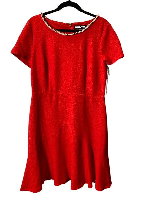 A-line dressDress Designer By Karl Lagerfeld In Red, Size: L