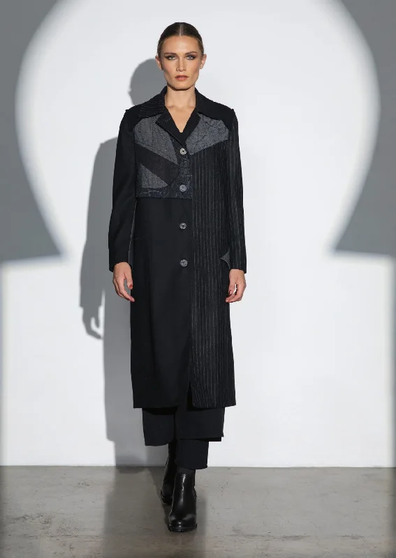 Friends and Family Sale insulated trench coatMauresque Patchwork Coat