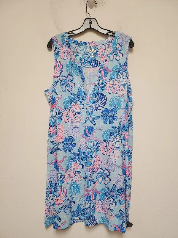 casual midi dressDress Designer By Lilly Pulitzer In Nautical Print, Size: Xl