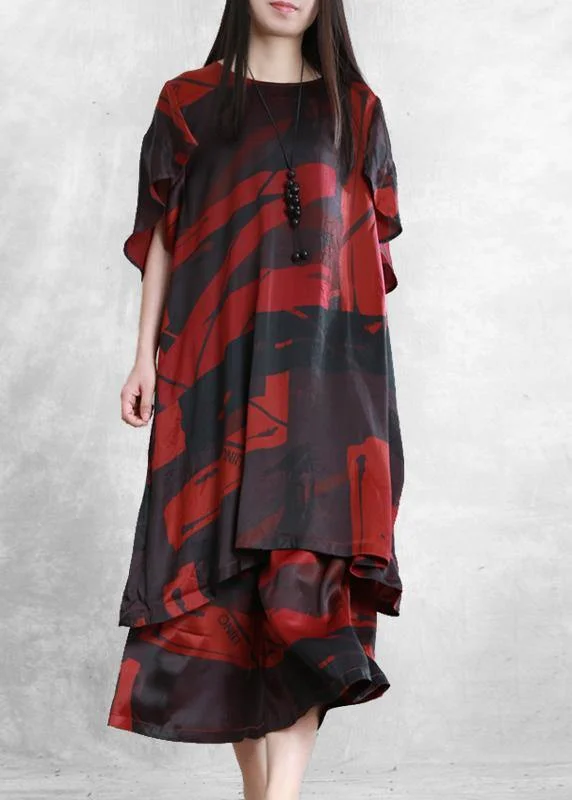 Final Markdown pleated maxi dressWomen's Loose Silk Silk Red Suit Literary Irregular Long Top Wide Leg Pants Final Markdown pleated maxi dressWomen's Loose Silk Silk Red Suit Literary Irregular Long Top Wide Leg Pants