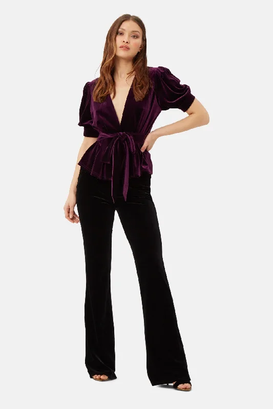 comfy maxi dressTraffic People Purple Velvet Cinch Jacket