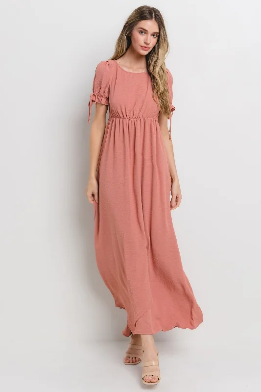 Doorbuster Deal trendy bodycon dressMauve Open Back Maxi Dress